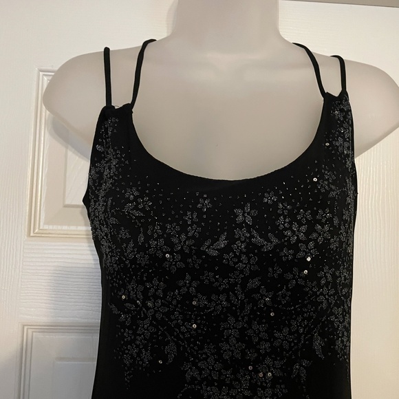 Vintage YK2 black beaded dress, size 6 - Picture 4 of 8